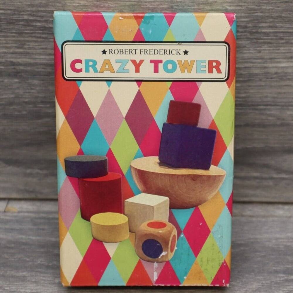 Robert Frederick Crazy Tower 2016 Wooden Playing Shapes and wooden die